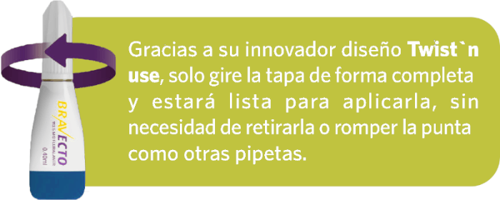 Gracias a su innovador diseño Twist 'n Use, solo gire la tapa de forma completa y estará lista para aplicarla, sin necesidad de retirarla o romper la punta como otras pipetas.